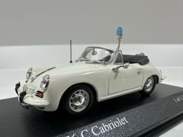 Porsche 356 C Cabrio 1:43 Reijkspolitie / Polizei,MINICHAMPS