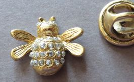 PIN, GOLDIGE HUMMEL BIENE MIT STEINCHEN