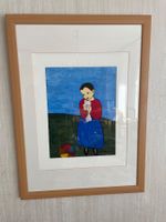 Mädchen mit Taube, Norbert Peschel, 29x39 cm