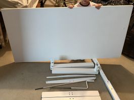 White Crank Adjustable Desk Frame and White Top