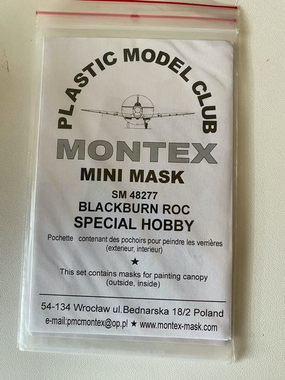 1/48 BLACKBURN ROC MINI MASK SET FOR SPECIAL HOBBY (Gebraucht) in ...