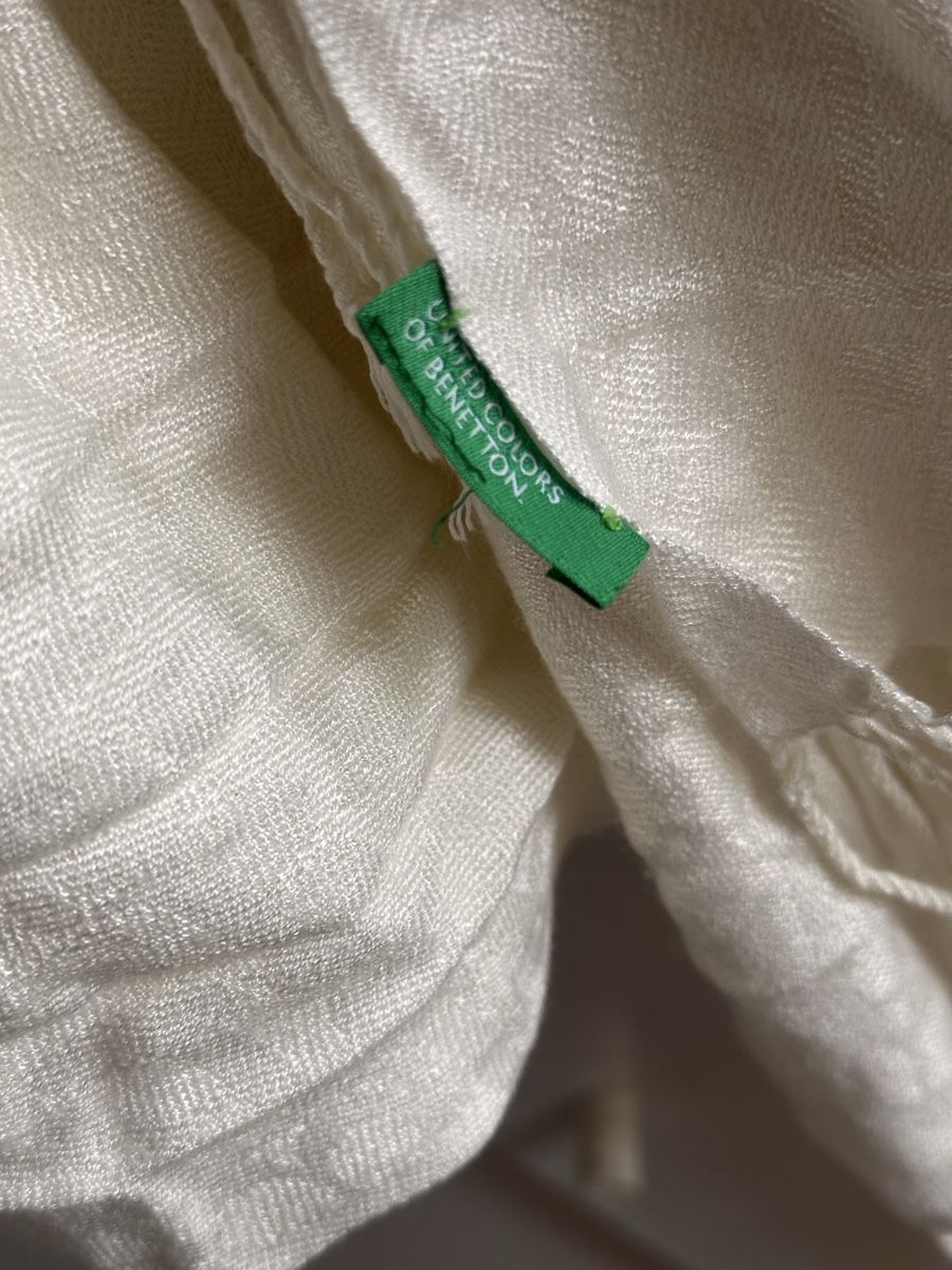 Benetton Foulard & Sciarpe: Benetton Schal weiss Baumwolle – Usato da Münsingen venduto da Secondhand89 2