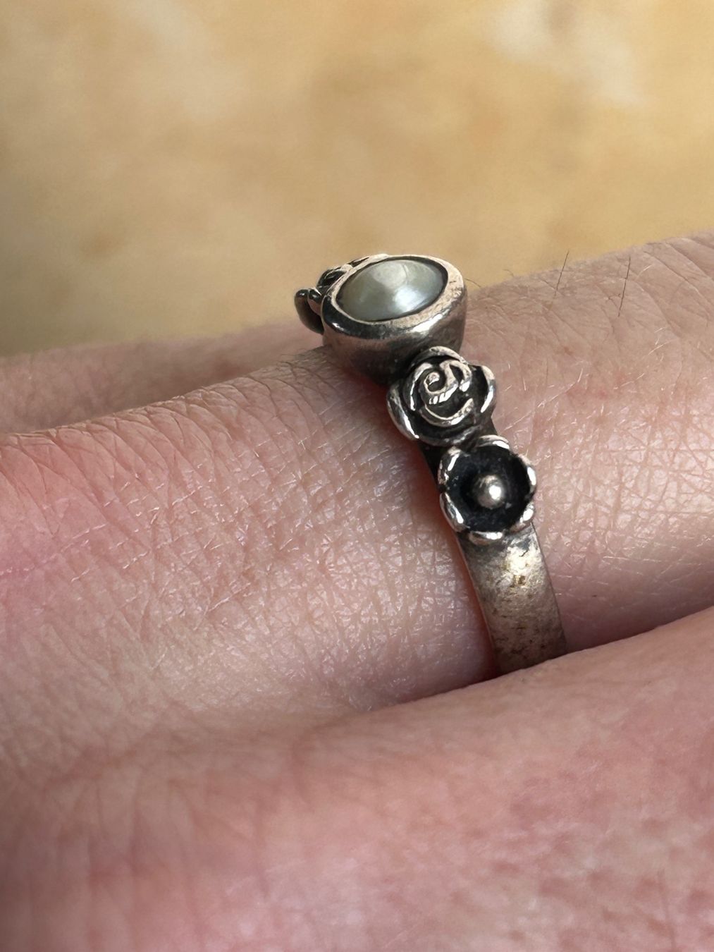 Anelli: Silberring Perle Rosen Grösse 56 – Usato da Dittingen venduto da Bijoubelle 1