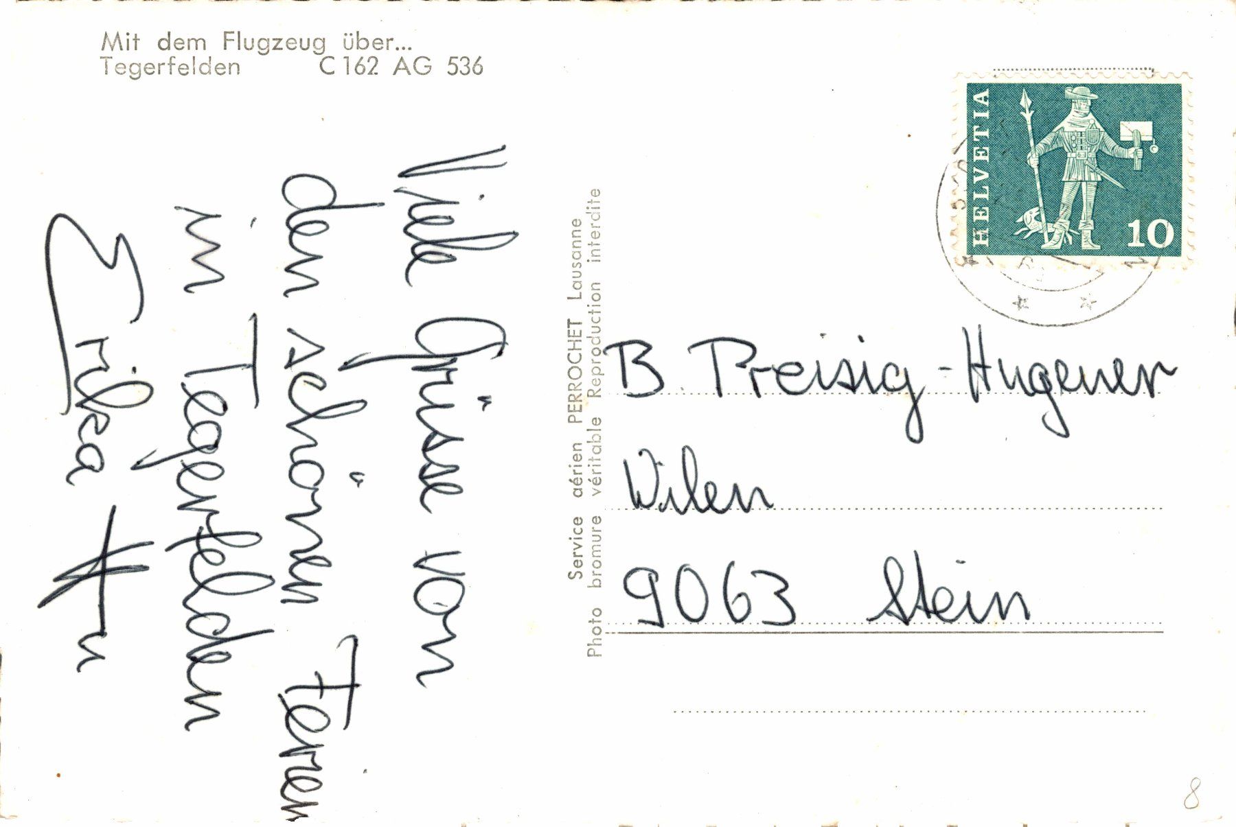 Cartes postales: Mit dem Flugzeug über ... Tegerfelden – D'occasion à Bronschhofen par Astore 1