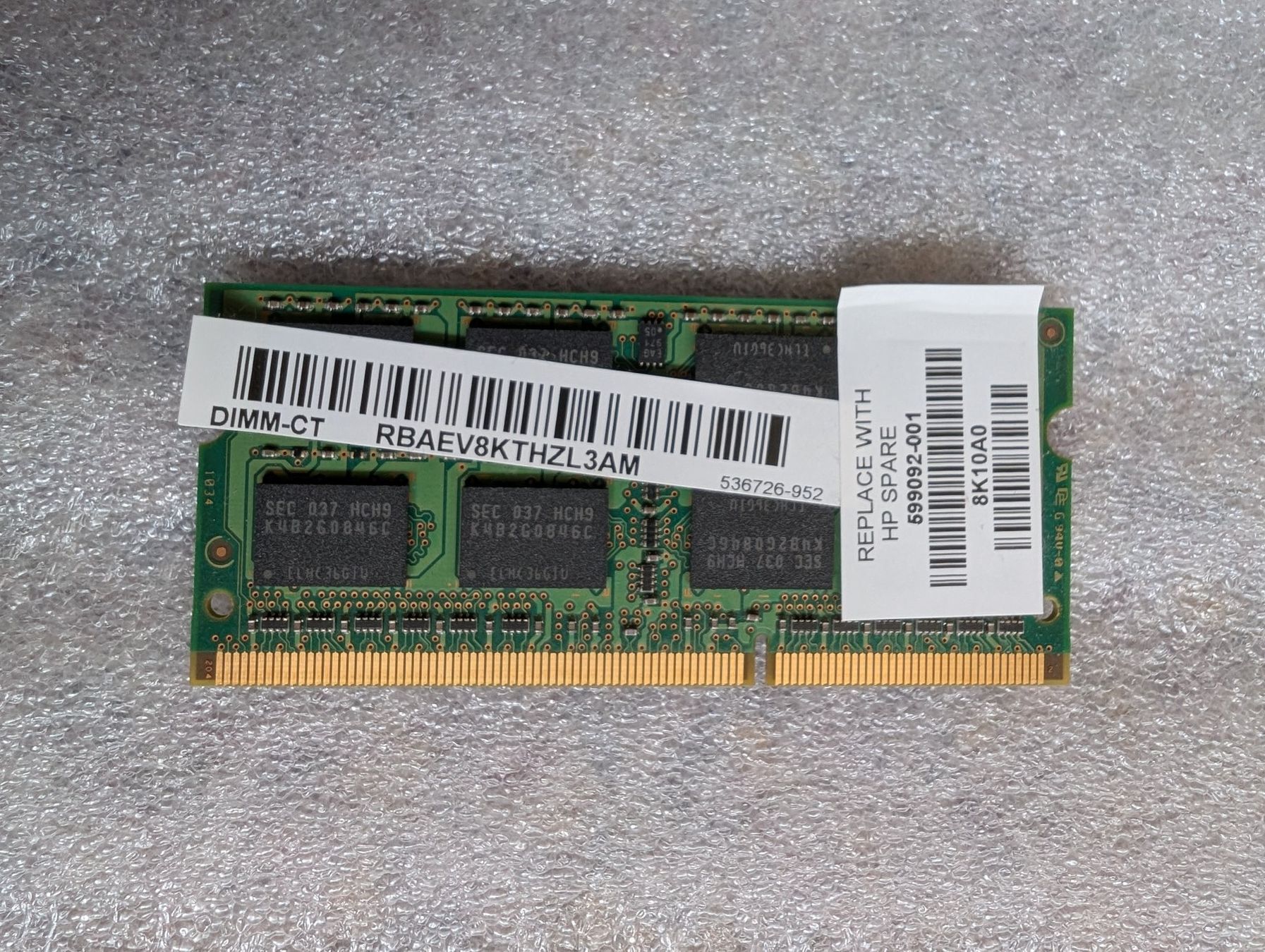 Samsung Memory / RAM: RAM 4GB 2Rx8 PC3 – Gebraucht aus Courtételle von sim_lvh8 1
