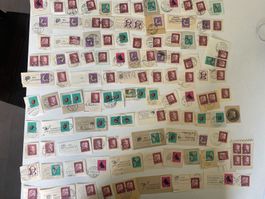 110 Pro Juventute Briefmarken auf Papier lot Sammlung gross