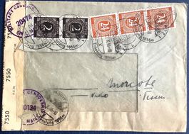 1946 Zensurbrief ( Britische) Hamburg- Tessin via St. Moritz