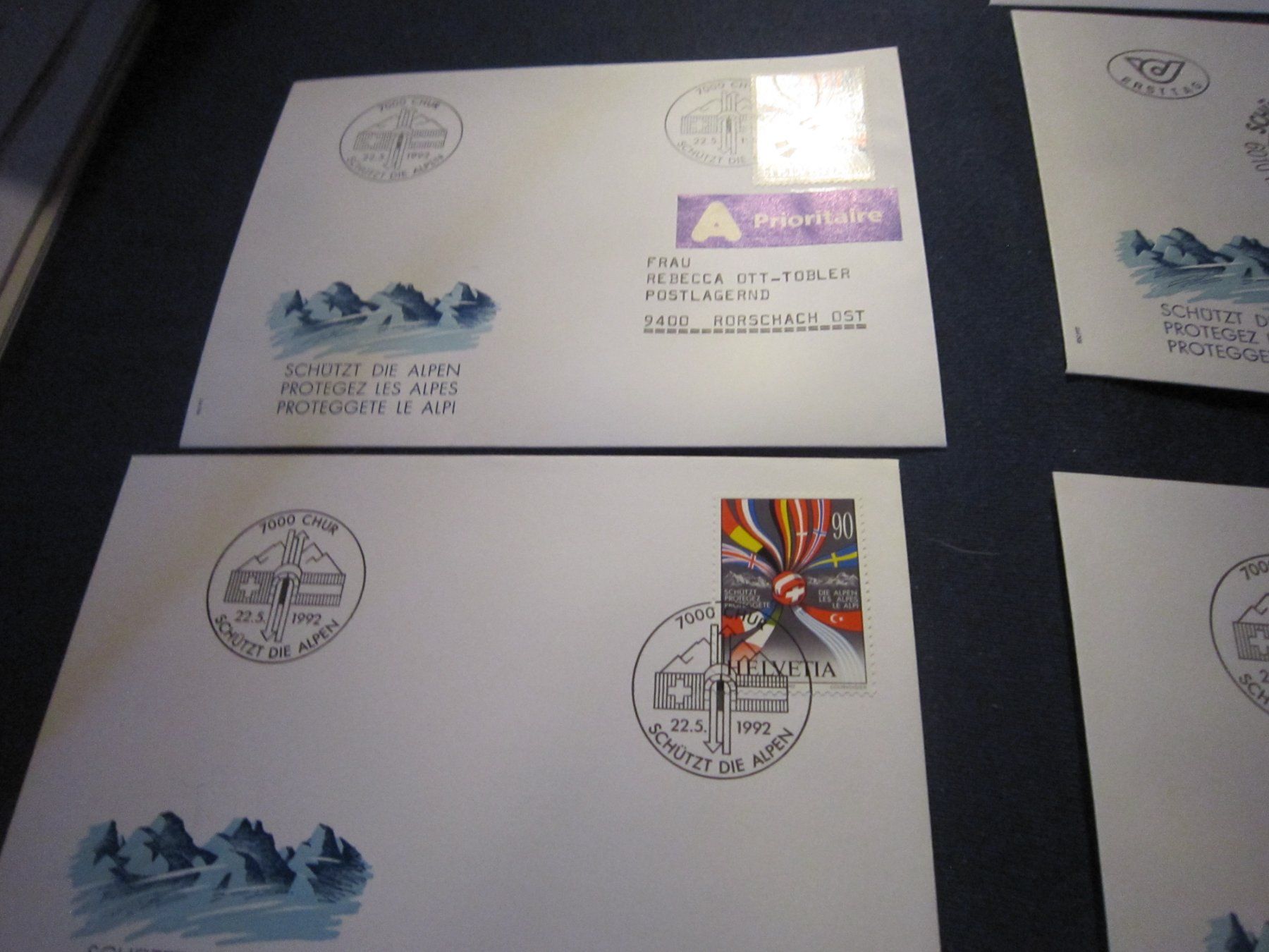 Tutti i francobolli: CH 1992 FDC GEmeinschaftsausgabe 2 x mit AK Stempel – Usato da Gordola venduto da Polentaefung 2