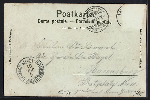 Cartoline postali: Mondschein-Lithographie Rorschach, Geb – Usato da Berlin venduto da bartko-reher 1