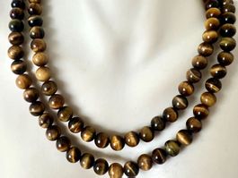 Tigeraugen Longkette 84cm seidiger Schimmer vielfach tragbar