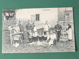 Alte Ansichtskarte Feldküche Armée Suisse Zürich