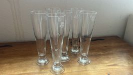 6 verres à bière transparents contenance 3 dl état neuf