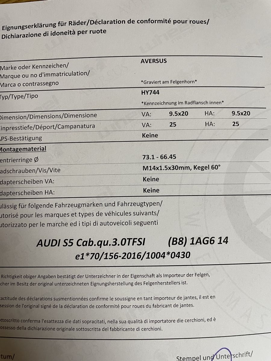 Audi Cerchioni: Audi S5 Alufelgen /Fabrikneu – Nuovo e nell'imballaggio originale da Hochfelden venduto da 427sc 2