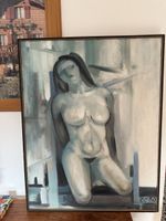 Modernist 🔥 Nude Oil Painting, Signed Dated Cezary Cimoch