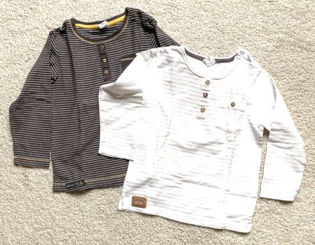 Knaben Shirt mit Knopfleiste und Brusttasche, 2 Stk. Gr. 98