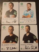 4 signierte DFB Schiedsrichter Autogrammkarte - Set 1