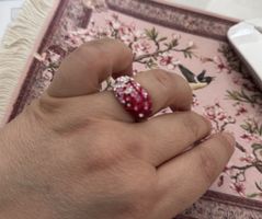 Silbering mit Swarovski in weiss-rosa-rot (Phantasya)