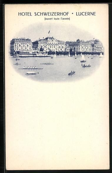 Ansichtskarten: AK Lucerne, Hotel Schweizerhof – Gebraucht aus Berlin von bartko-reher