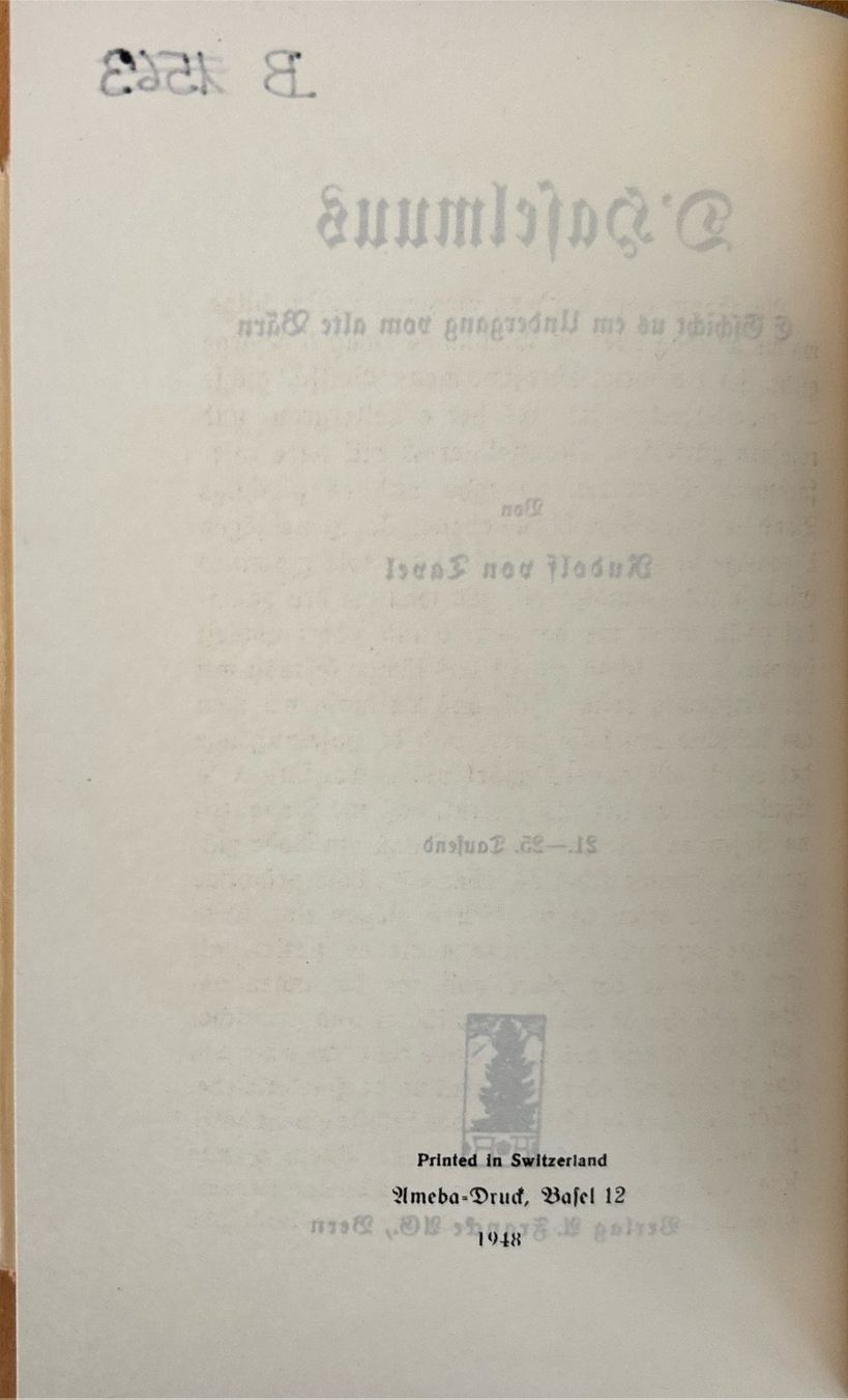 Libri: von Tavel Rudolf, D'Haselmuus – Usato da Sarnen venduto da Livres 4