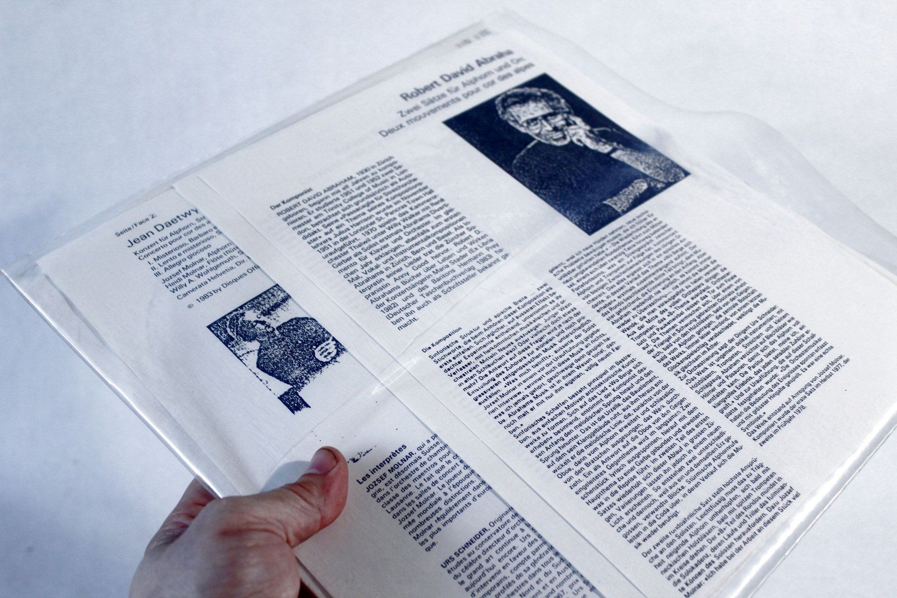 Schallplatten: ROBERT DAVID ABRAHAM / JEAN DAETWYLER Alphorn Testpressung M – Gebraucht aus Bern von kultiges 9