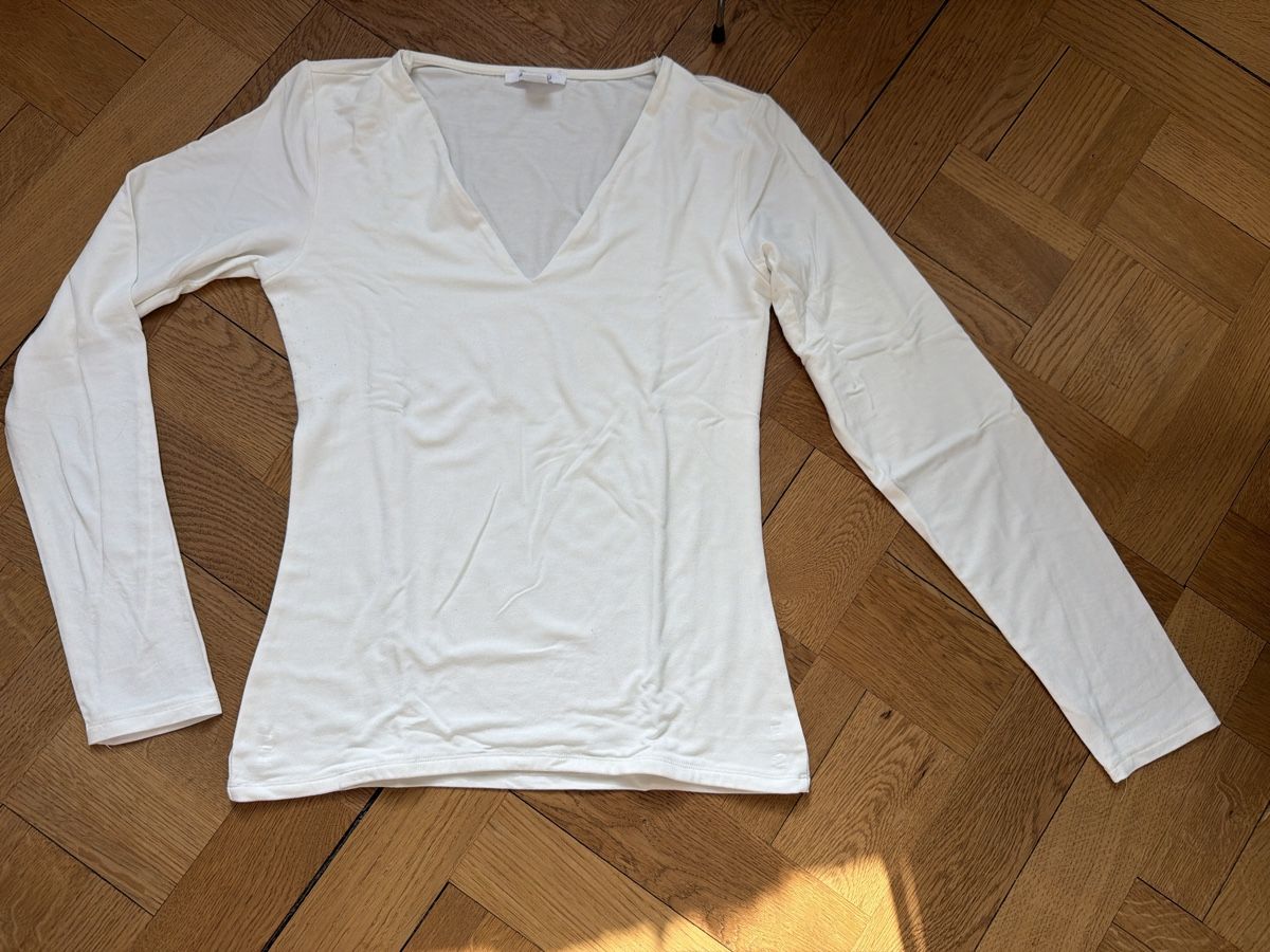 T-shirt: Weisses Langarmshirt gr. L – Usato da Bern venduto da Lili1007