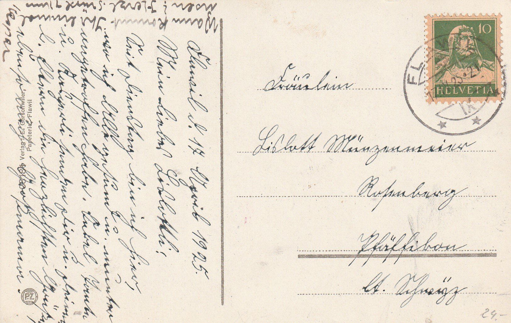 Cartes postales: Flawil - 1925 – D'occasion à uttwil par Koehlerfred 1