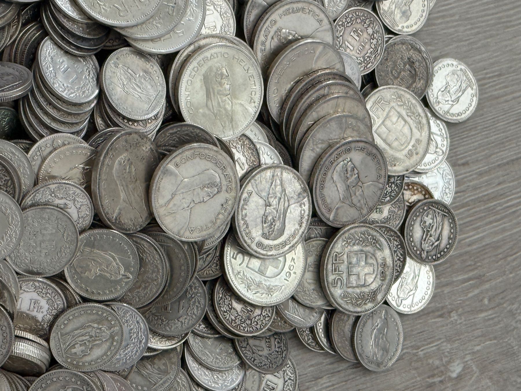 Alle Münzen: 10 kg Schweizer Silbergeld  ss - stgl – Gebraucht aus Wallisellen von SWISS_SILVER1 3