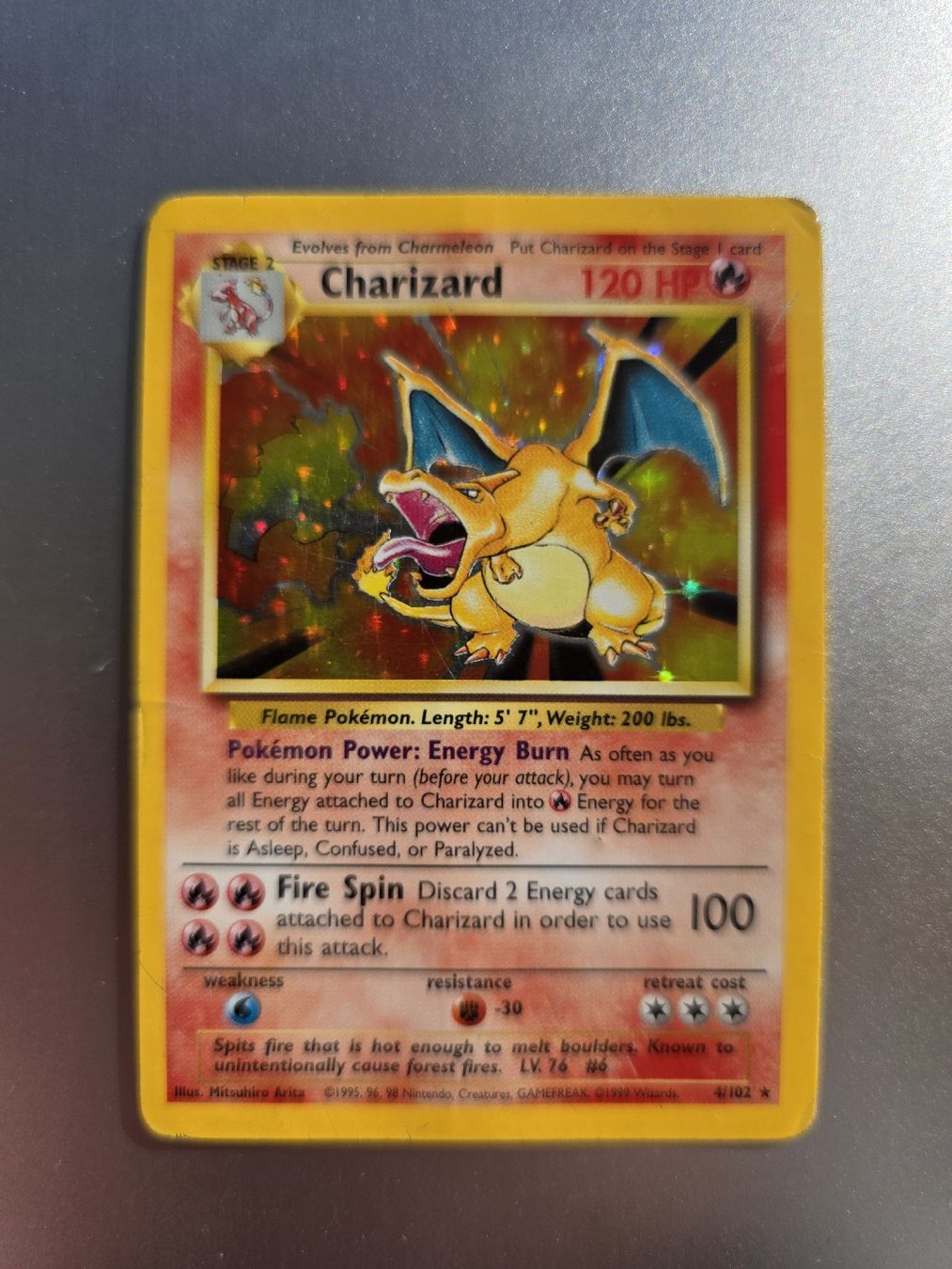 Pokemon Charizard/Glurak Base Set Vintage Holo 4/102 (Gebraucht) in ...