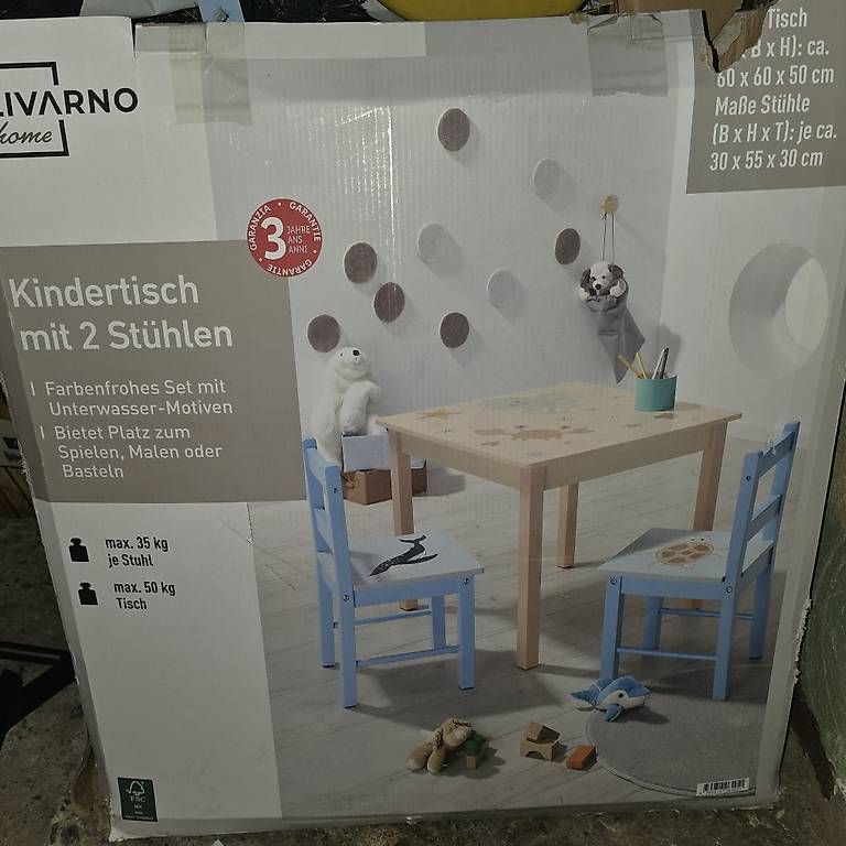 Tischset: Table et chaises en bois – Gebraucht aus Vernayaz von Mellindaaxx3