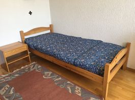 Holzbett 90cm inkl. Lattenrost & Matratze