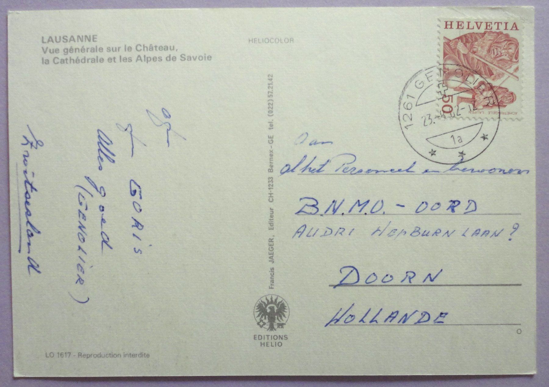 Cartoline postali: Lausanne - Vue générale – Usato da Fétigny venduto da Billy2miny 1