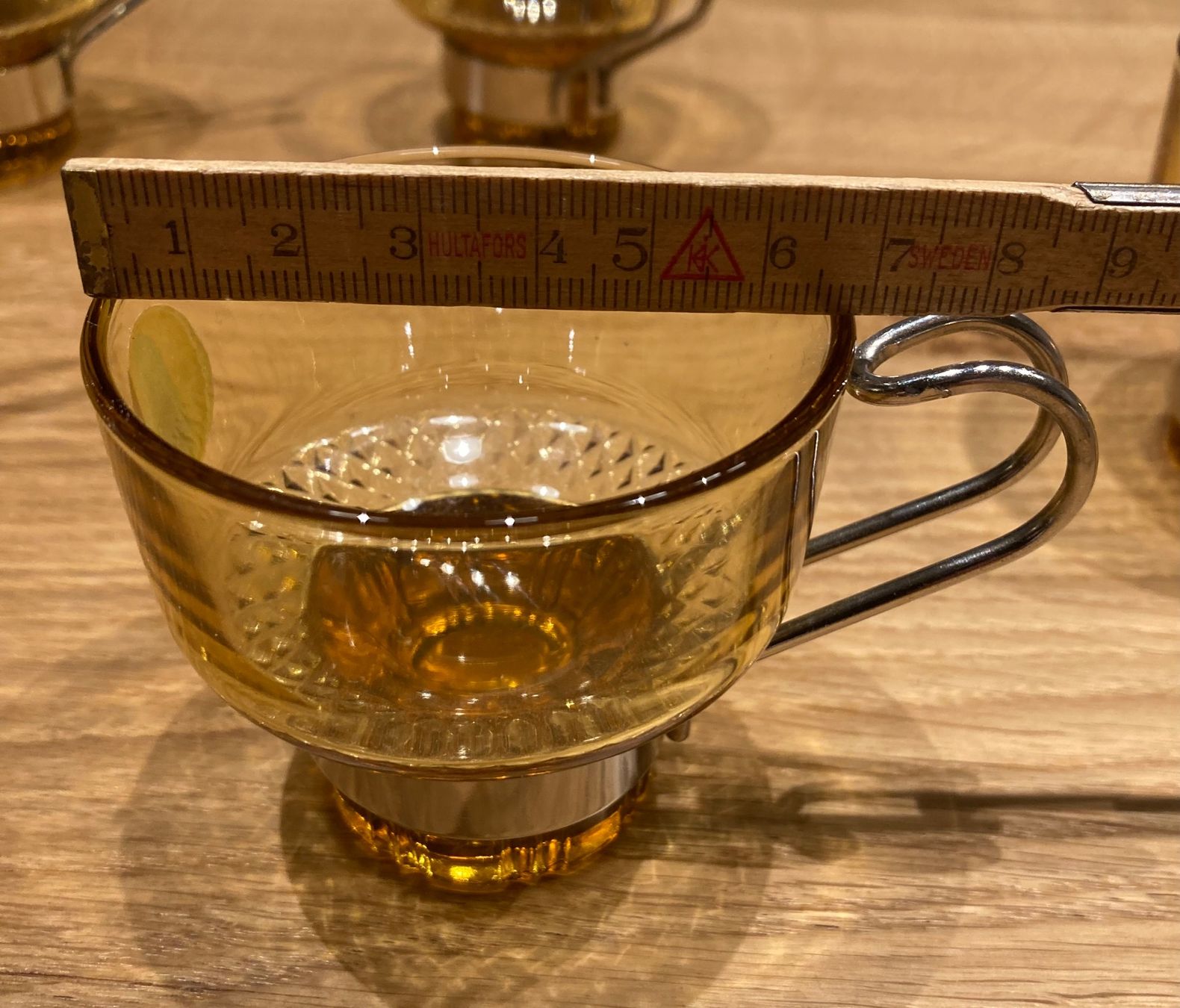 Bicchieri: 6 Vintage Kaffeegläser bernsteinfarben – Usato da Winterthur venduto da silen 7