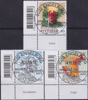 2010, Nr.1373-1375 "Weihnachten" +Ersttags-Orts-Stempel.