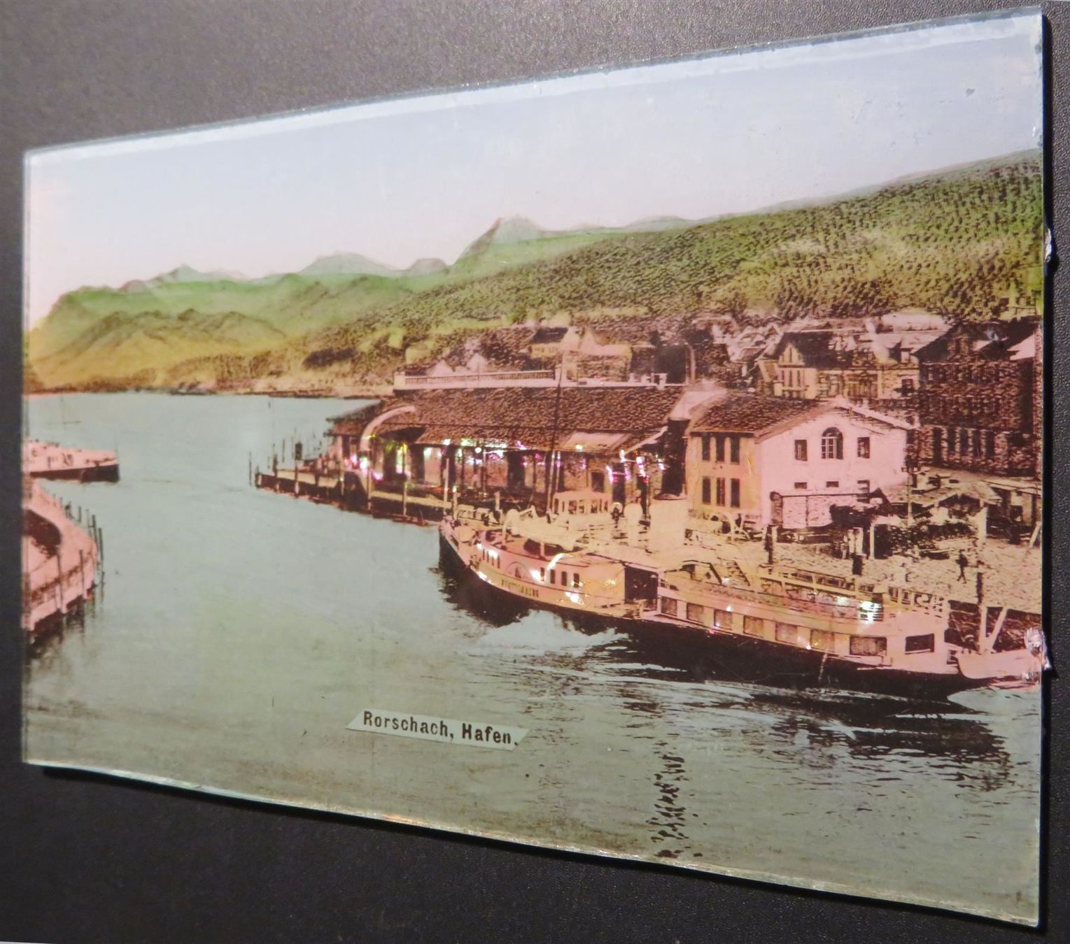 Grafiken & Lithographien: RORSCHACH HAFEN - Glasbild Chromlithographie, um 1900 – Gebraucht aus Oberriet SG von ganesh435 1