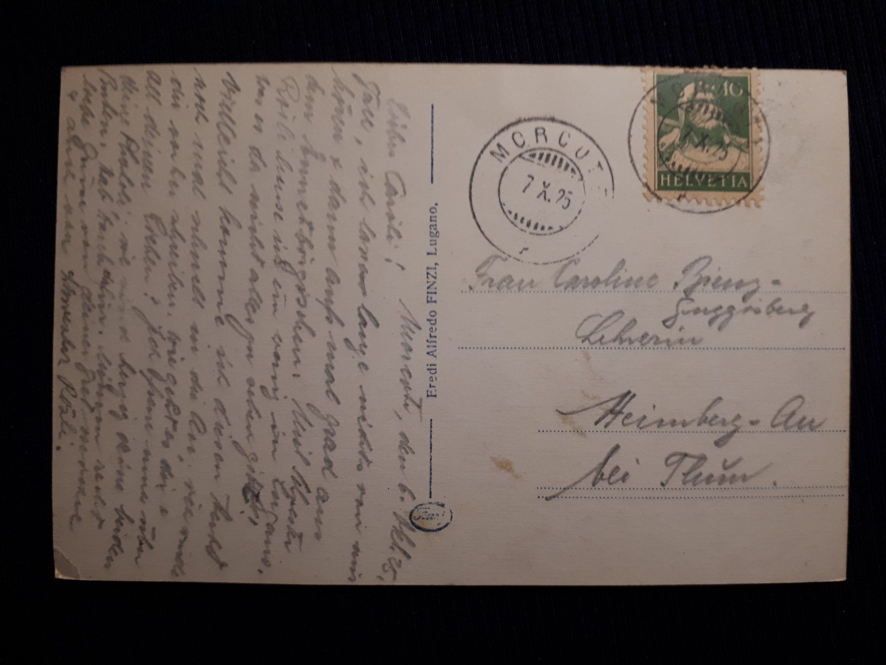 Cartoline postali: MORCOTE 1925 – Usato da Ponto Valentino venduto da giorgia06 1