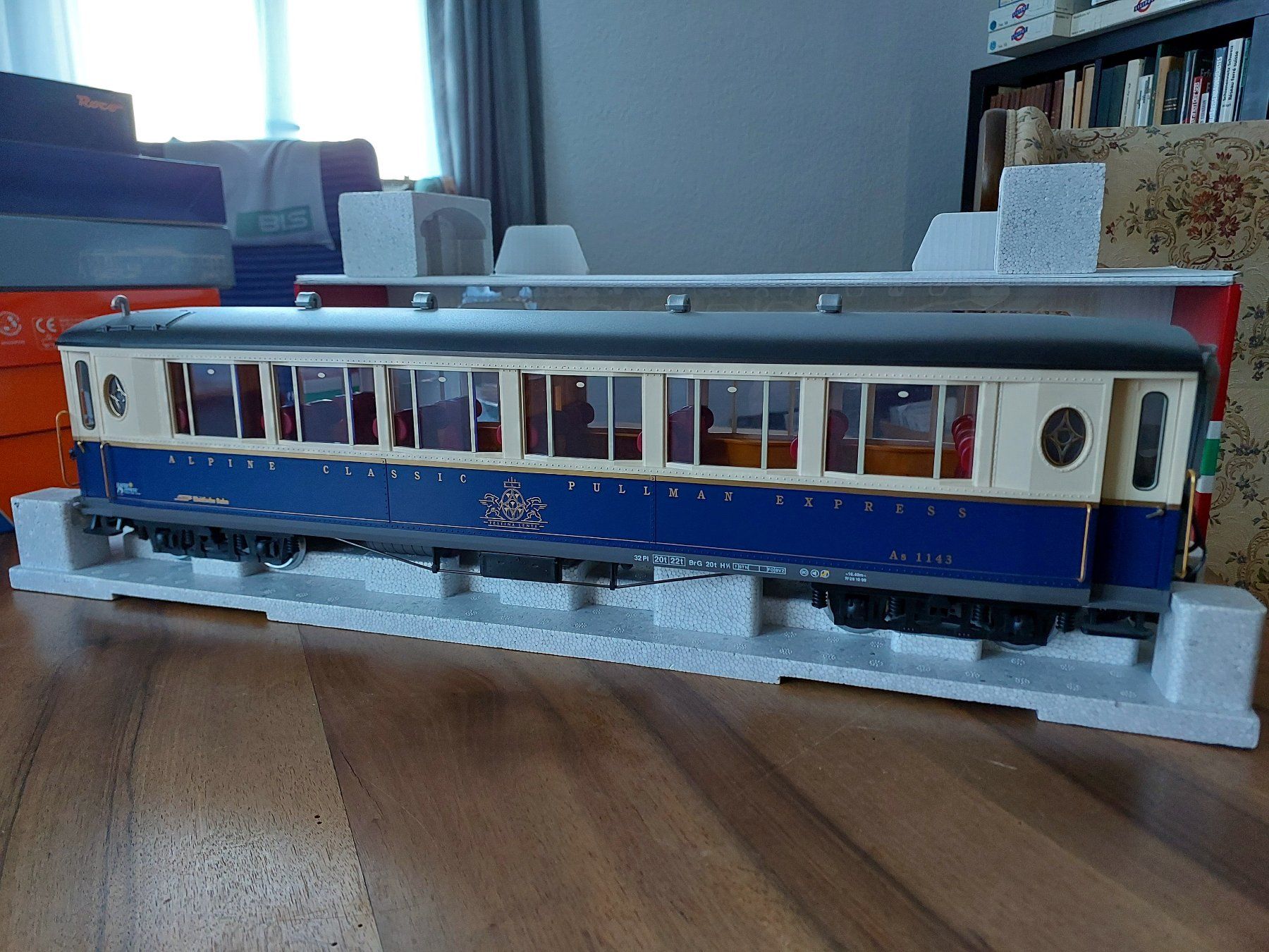 LGB Modellini di ferrovie: LGB - RhB Salonwagen As 1143 Alpine Classic Pullman Express – Usato da Schönenwerd venduto da Steidi