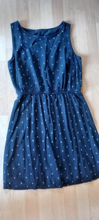 Sommerliches, blaues Kleid mit Anker Muster, Grösse ca. S