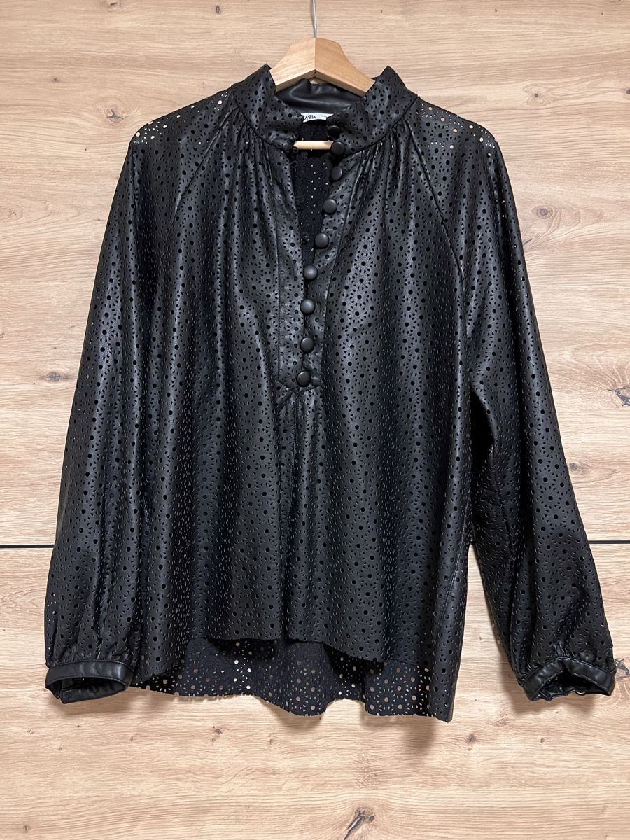 Zara Camicette: Zara Lederimitat Bluse – Usato da Flims Dorf venduto da and_d82j