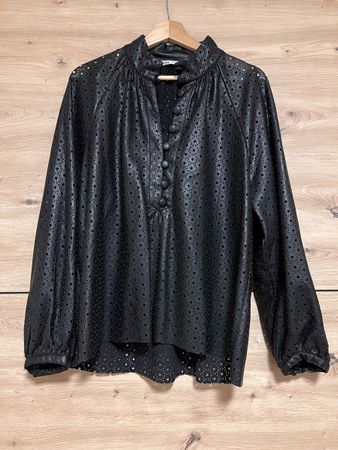 Zara Lederimitat Bluse