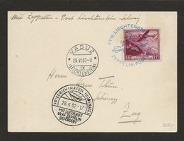 1933 Zeppelin Flugpost Liechtenstein - Friedrichshafen - Zug