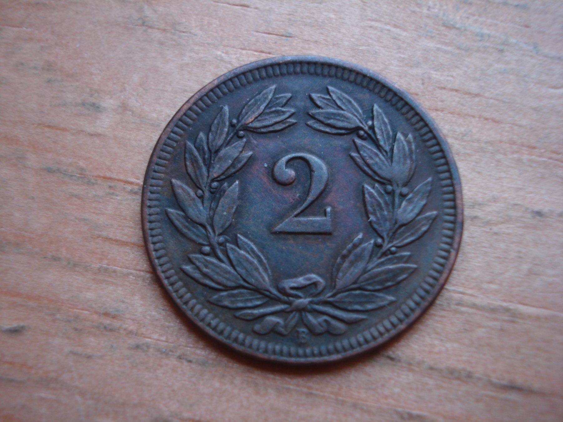 Alle Münzen: (W5) 2 Rappen 1908 – Gebraucht aus Erlach von Net-Coins 1