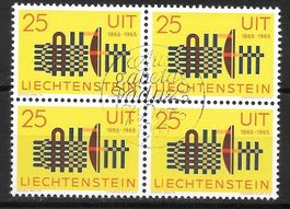Liechtenstein Viererblock 394 UIT ET 7.12.1965