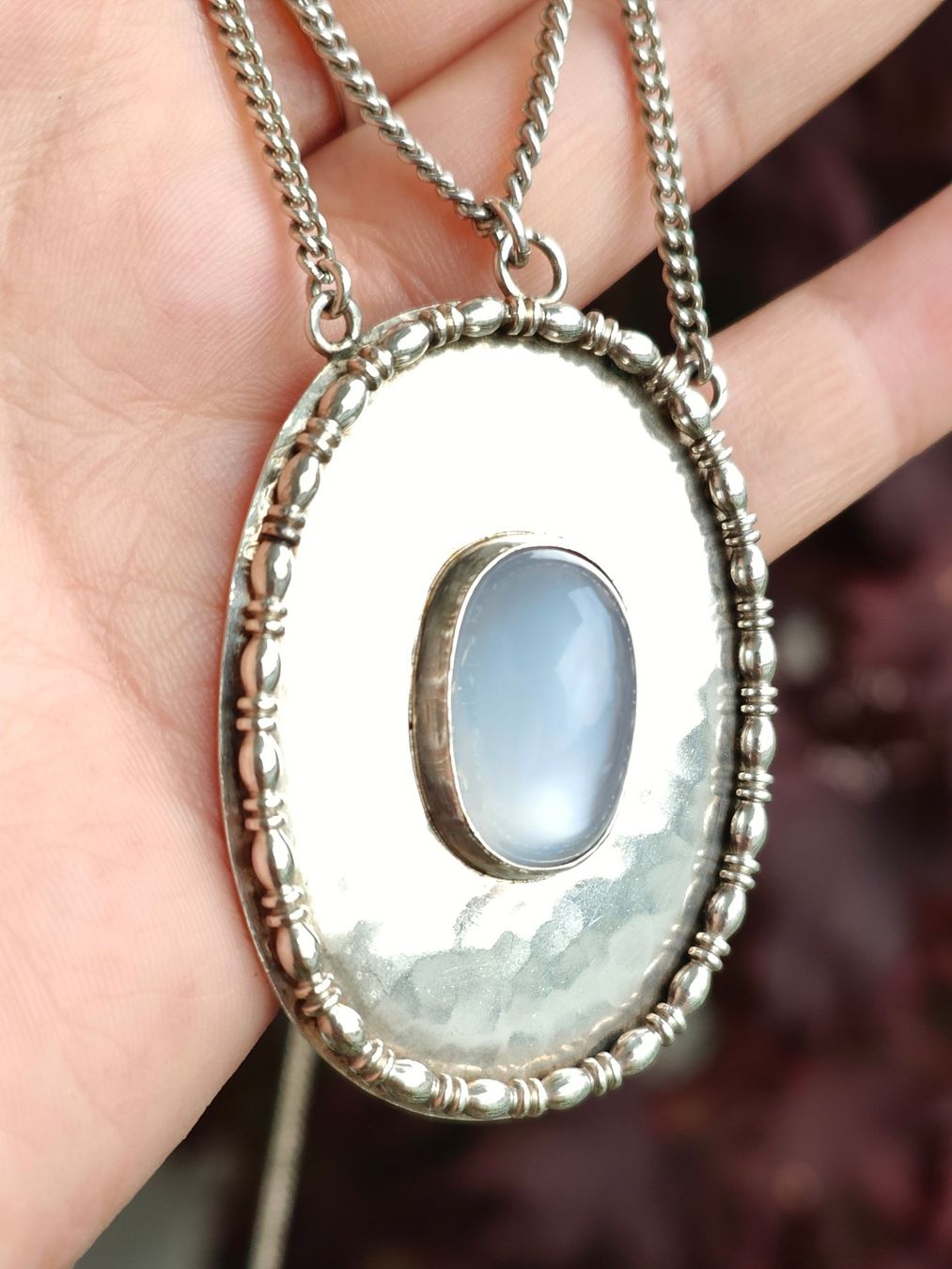 Catenine: Antike Jugendstil Mondstein Silber Halskette Collier – Usato da Schwyz venduto da chopaya 8