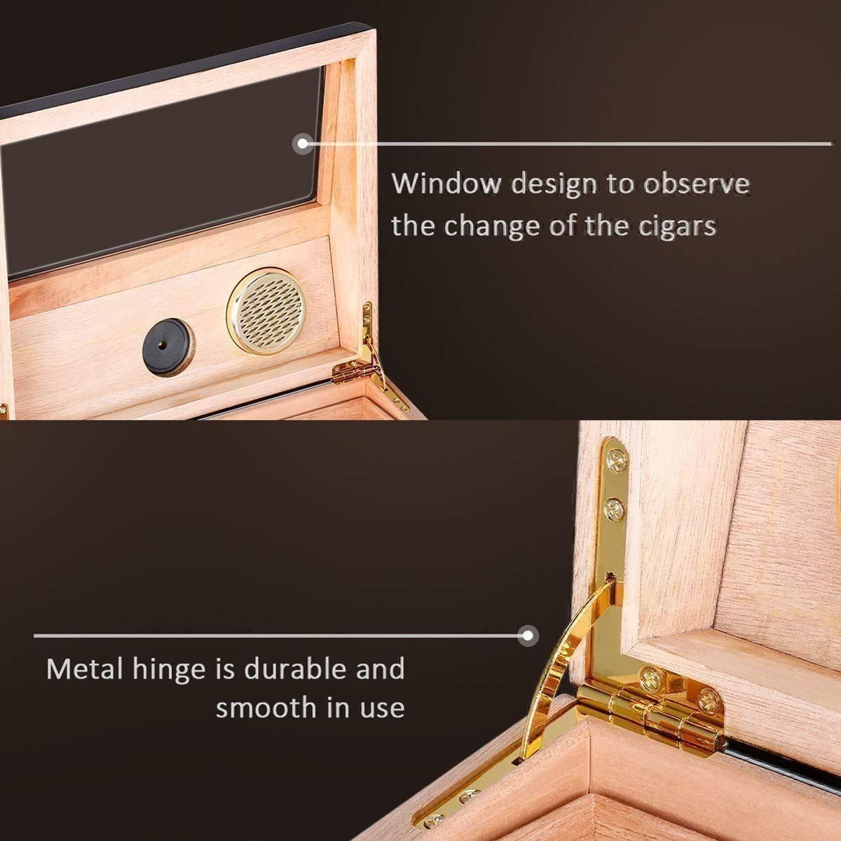 Humidor per sigari: +Edler Zigarren Humidor mit Sichtfenster – Nuovo (secondo la descrizione) da Thun venduto da Newnewshop 5