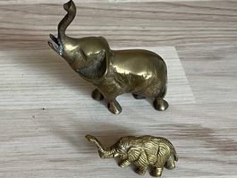 2 MESSING-ELEFANTEN-FIGUREN / Vintage / Guter Zustand!