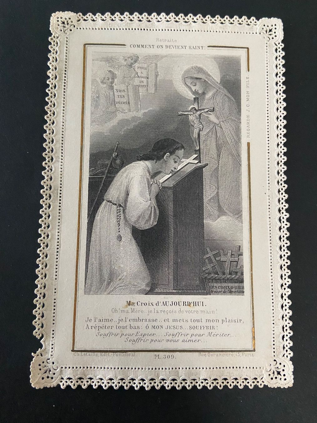 Foto & Immagini: Antikes Andachtsbild Saint Heilige Spitzenrand – Usato da Luzern venduto da waterfront1