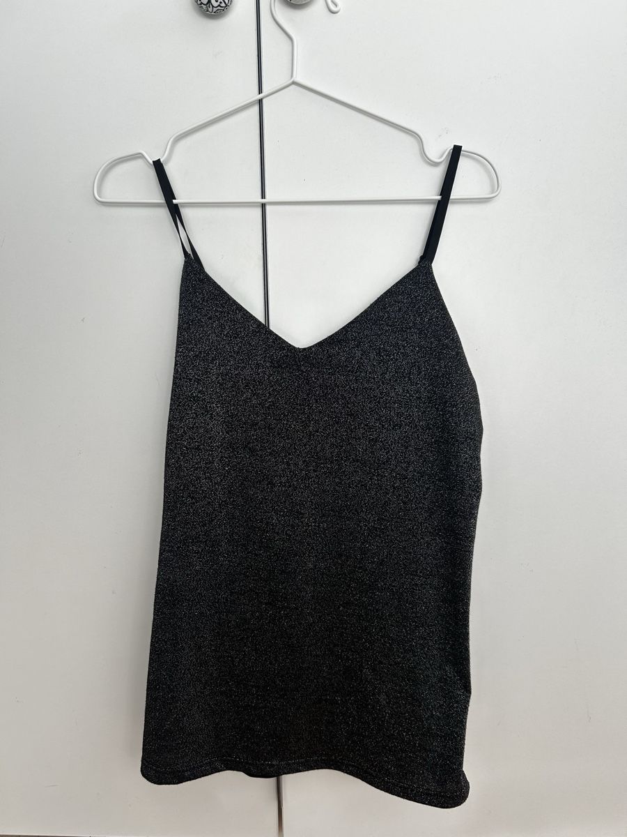 Top: Glitzer Top, Schwarz – Usato da Uster venduto da alin13e