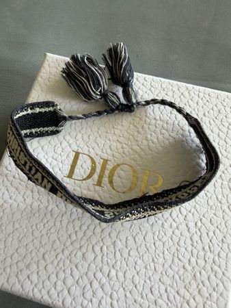 Bracciale CHRISTIAN DIOR SAINT Tropez tessuto blu con nappe