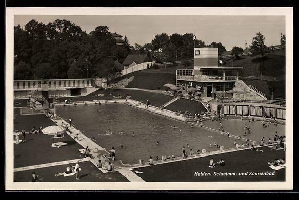 Cartoline postali: AK Heiden, Schwimm- und Sonnenbad – Usato da Berlin venduto da bartko-reher