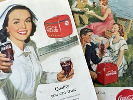 Coca Cola - 2 alte Werbungen / Publicités 1949/51